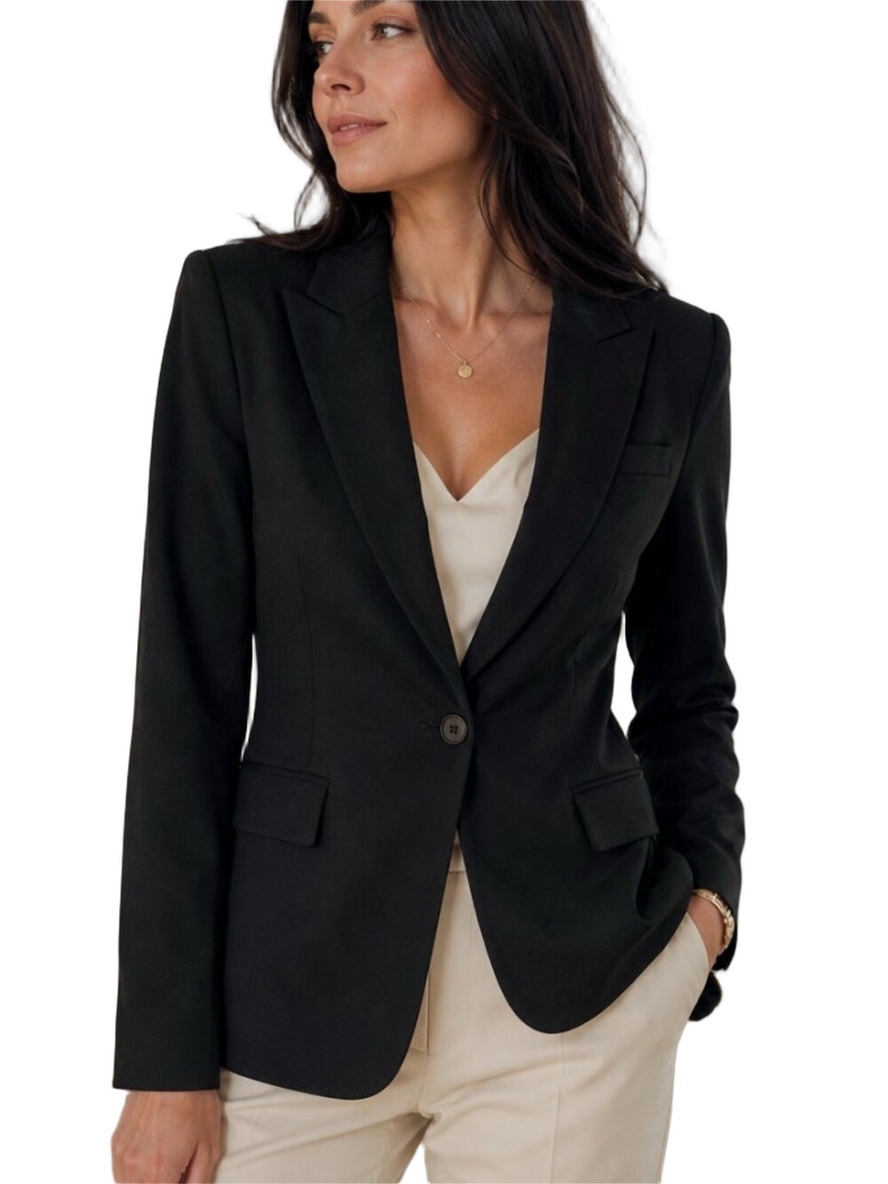 Theory Gabe B Tailor Black Wool Lycra Blazer Jacket Women's Size 8